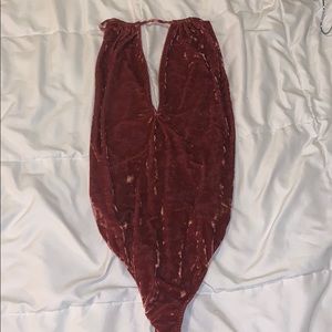 Urban velvet backless body suit